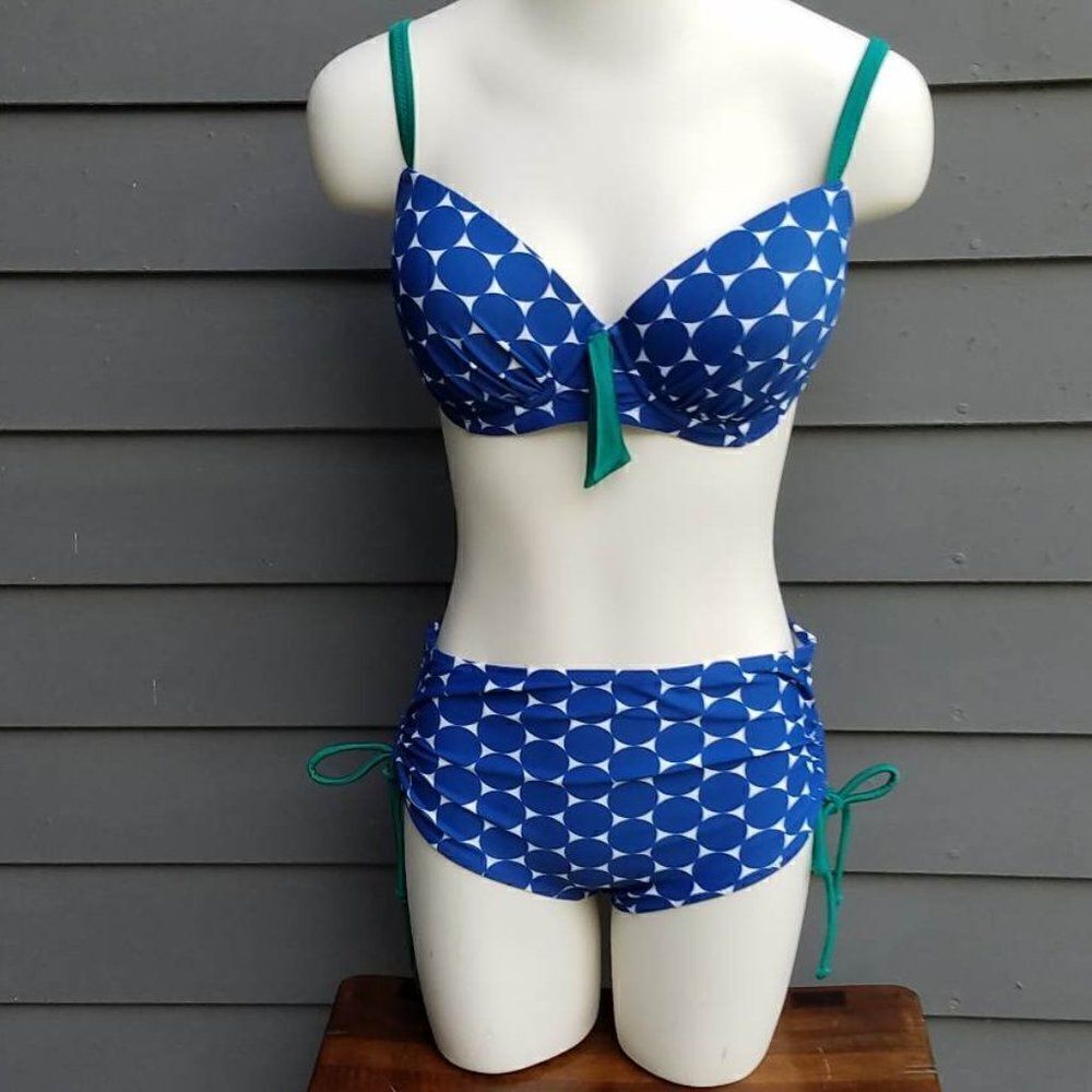 Pour Moi Blue/Green Polka Dot Bikini ( 2 pieces)